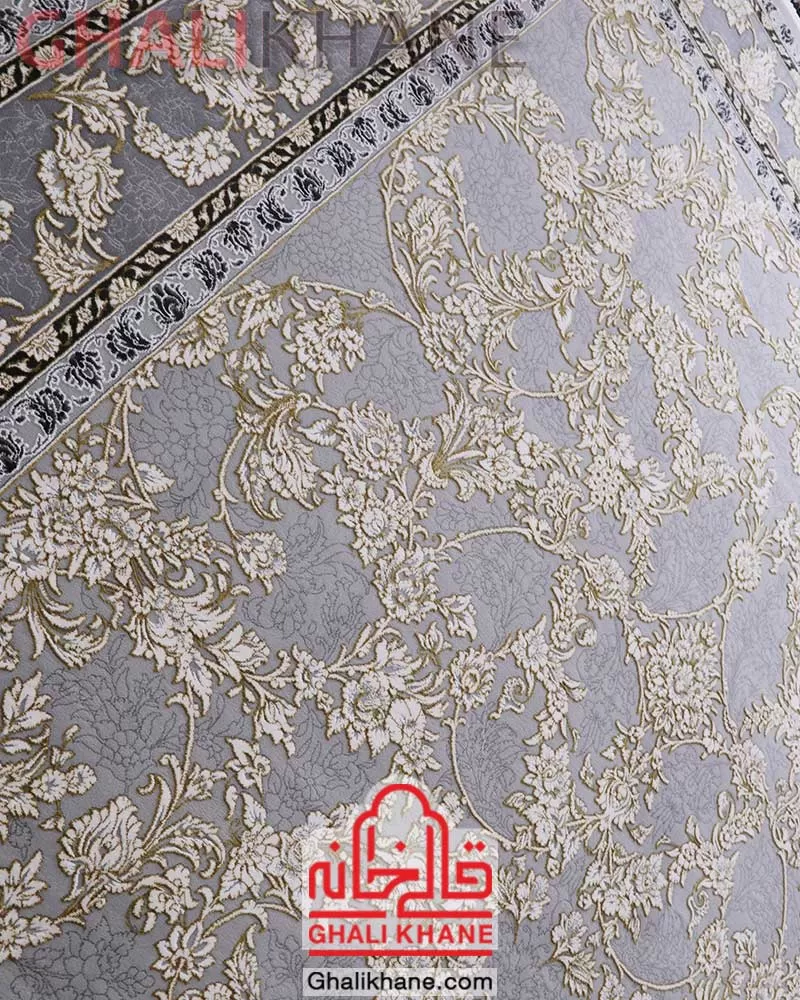 فرش زمرد مشهد کد 30004 سیلور طلایی