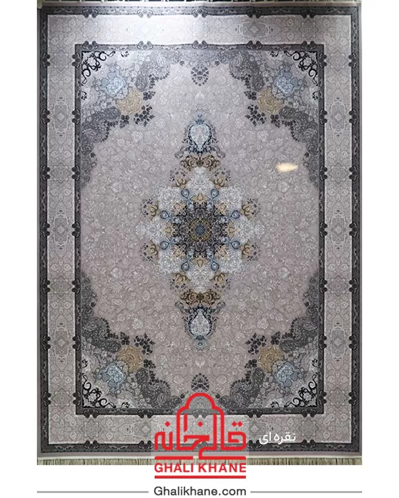 فرش مشهد طرح 806002 نقره ای