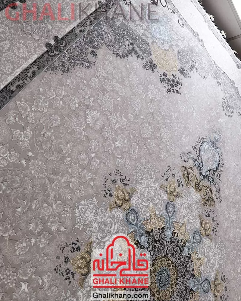 فرش 1200 شانه مشهد کد 806002 نقره ای