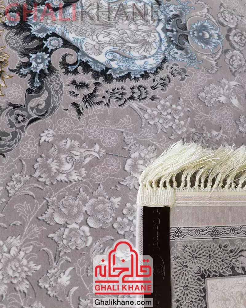 فرش ماشینی مشهد کد 806002 نقره ای