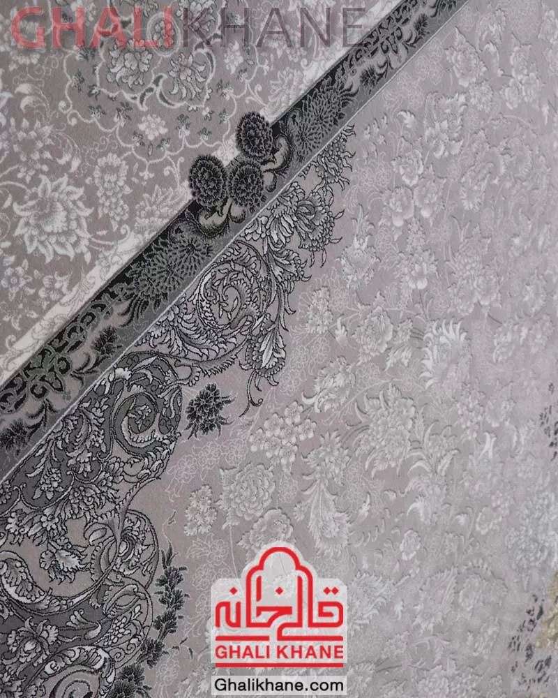 فرش مشهد کد 806002 نقره ای