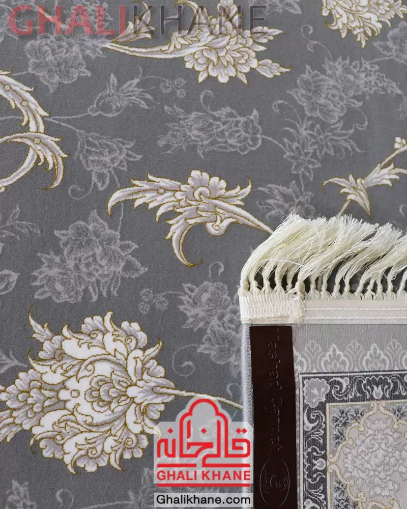فرش مشهد 1200 شانه طوسی افشان کد 806004