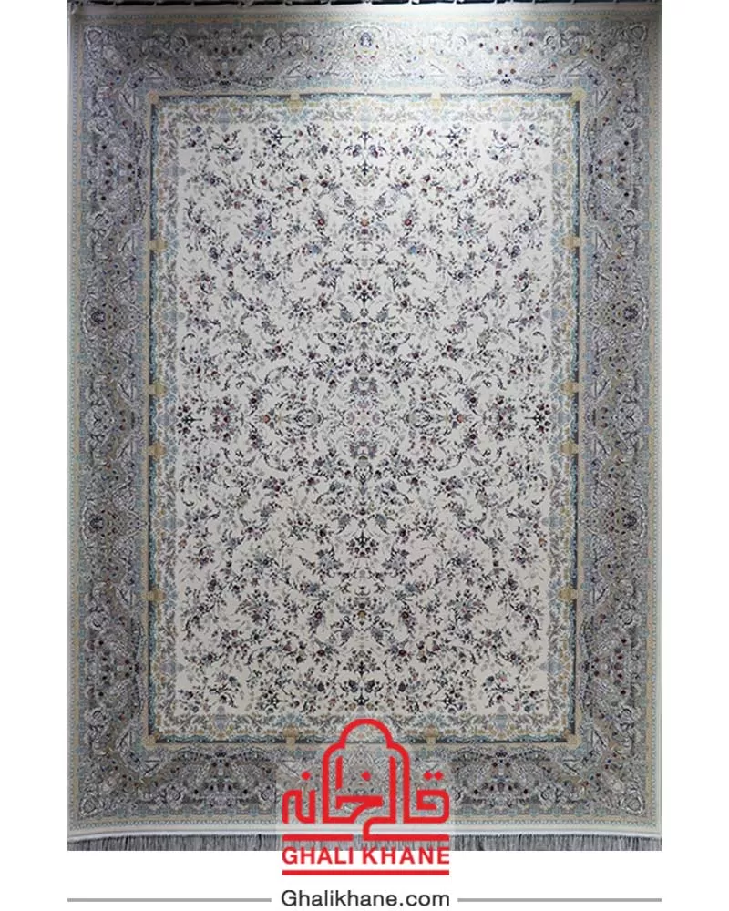 فرش مشهد طرح افشان کرم 1500 شانه کد 813012