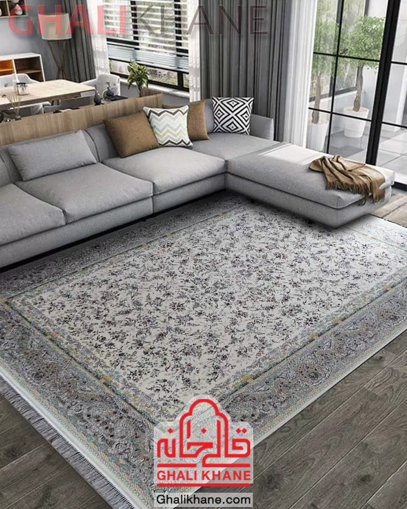 فرش مشهد طرح افشان 1500 شانه کد 813012	 کرم