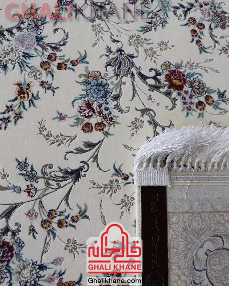 فرش مشهد 1500 شانه گل برجسته کد 813012