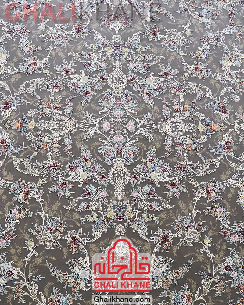 فرش گل برجسته مشهد کد 813012 طوسی