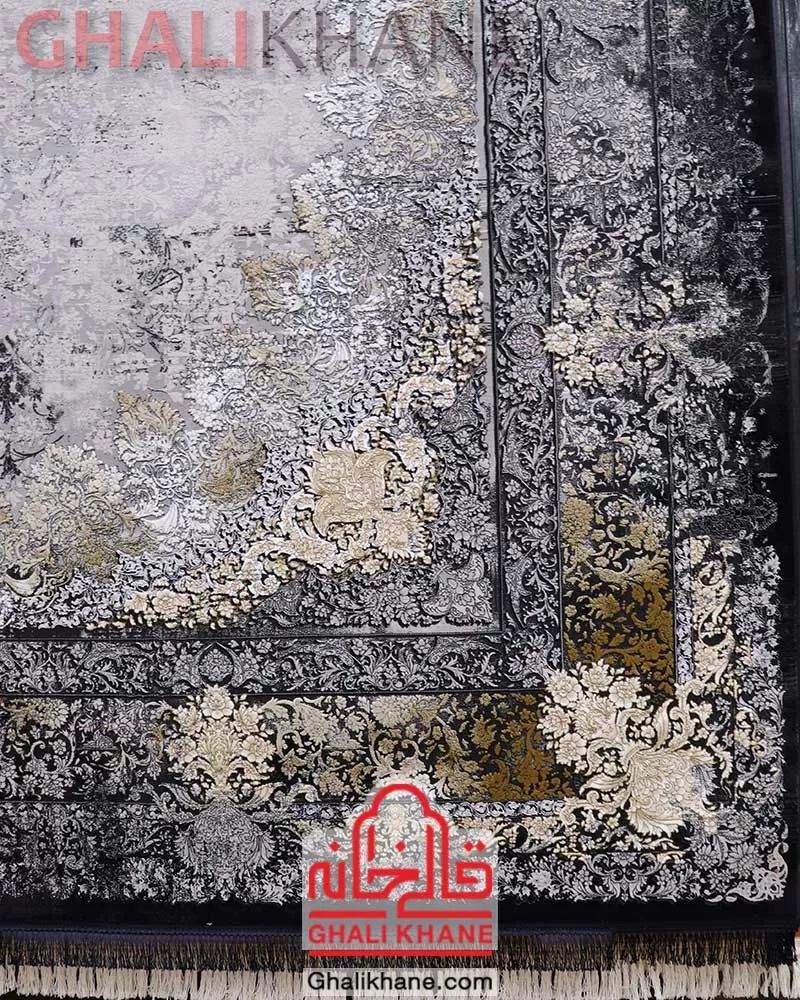 فرش وینتیج مشهد کد 803595 سرمه ای