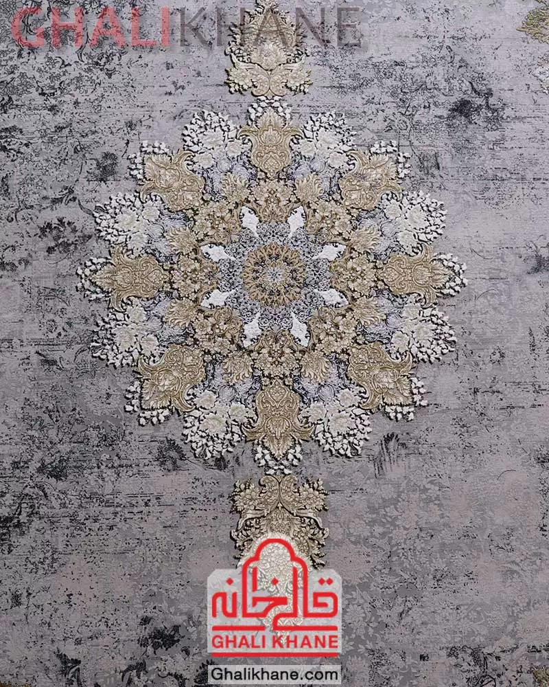 فرش وینتیج مشهد کد 803595 سرمه ای 1200 شانه