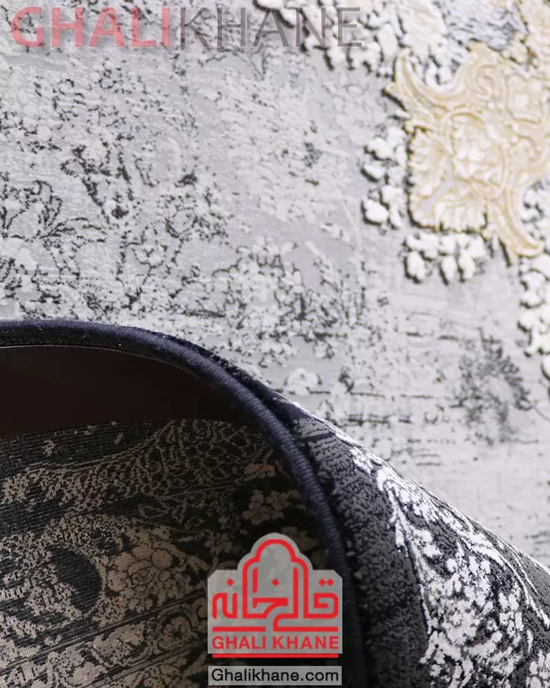 فرش ماشینی مشهد کد 803595 سرمه ای