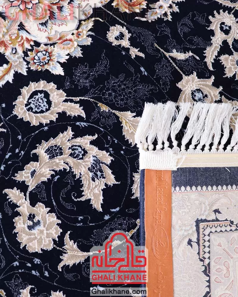 فرش زمرد مشهد کد 37002 سرمه ای