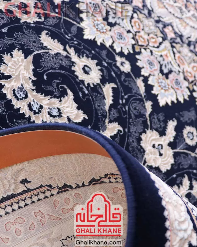 فرش زمرد مشهد کد 37002 سرمه ای