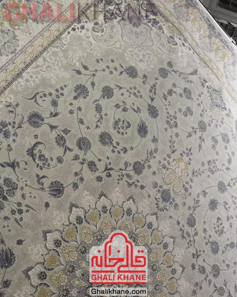 فرش تهران طرح آراگل طلاکوب کرم کلکسیون زرین
