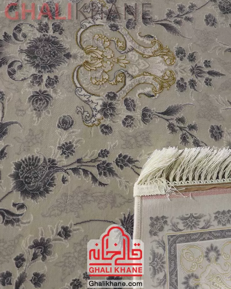 فرش تهران طرح آراگل طلاکوب کرم 10 رنگ