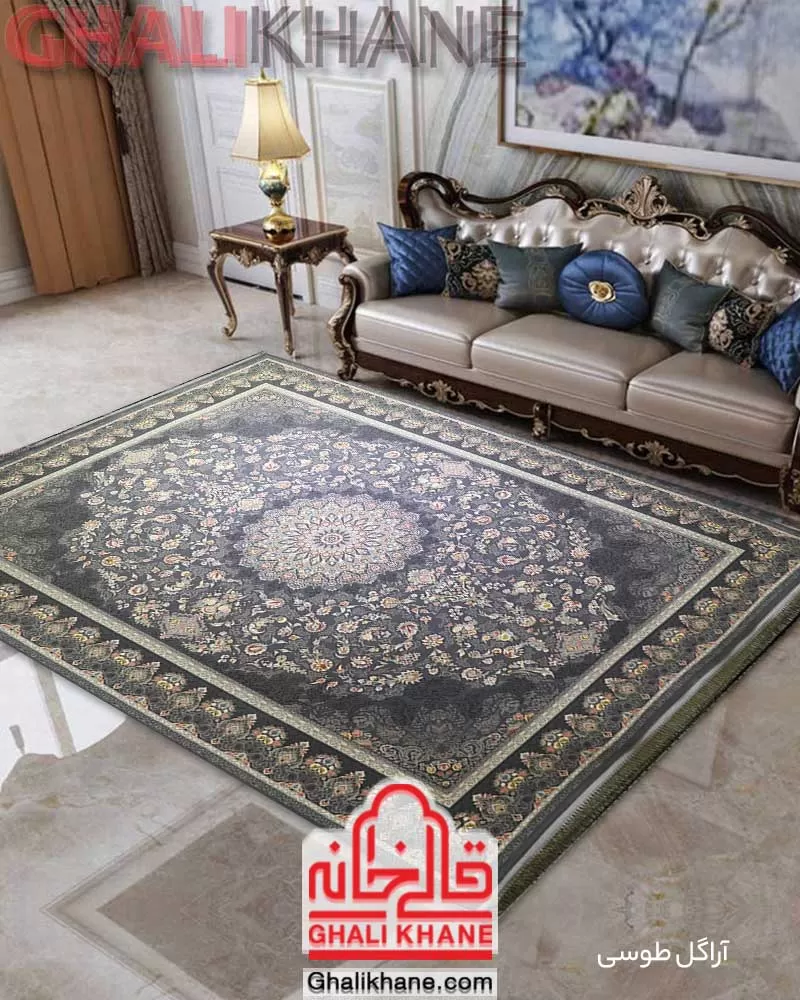 فرش تهران طرح آراگل طوسی 1200 شانه