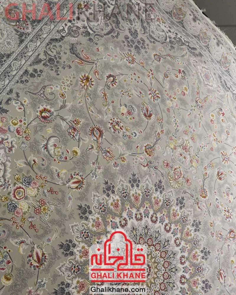 فرش تهران 1200 شانه طرح آراگل کرم اصیل