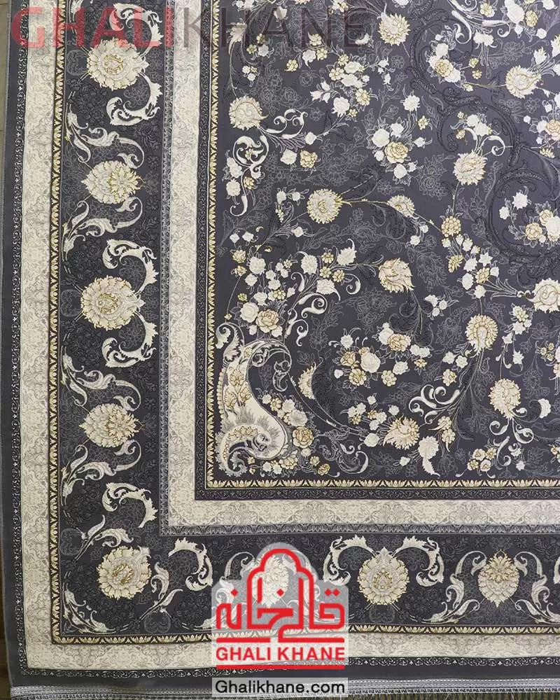 فرش تهران طرح سوین طلاکوب طوسی