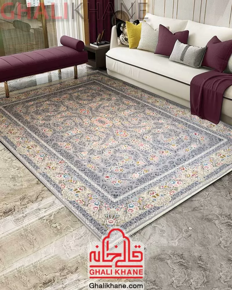 فرش ایده آل طرح ارغوان فیلی افشان