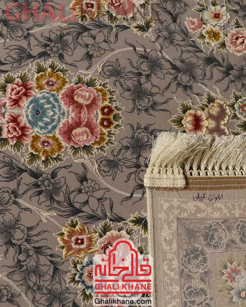 فرش ایده آل طرح ارغوان فیلی گل برجسته