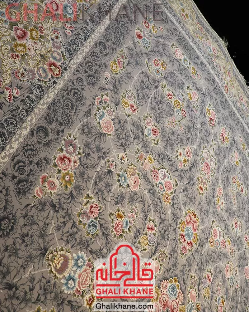 فرش ایده آل کاشان طرح ارغوان فیلی