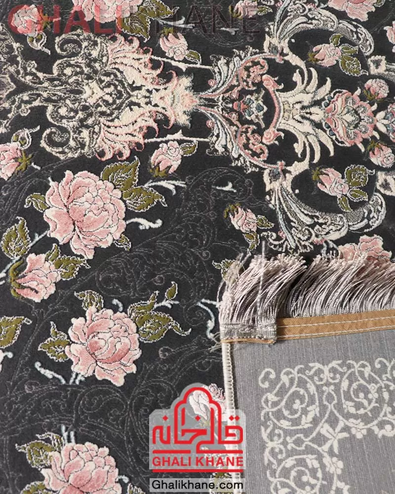 فرش ایده آل طرح آوا دودی گل برجسته