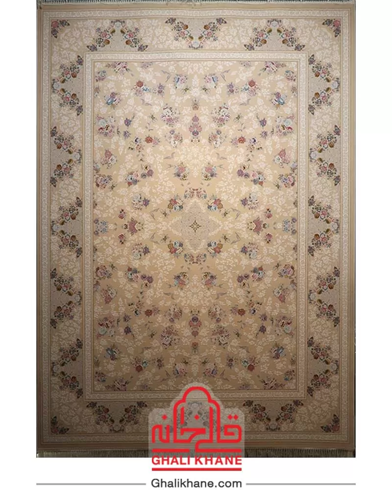 فرش ایده آل طرح چیچک کرم