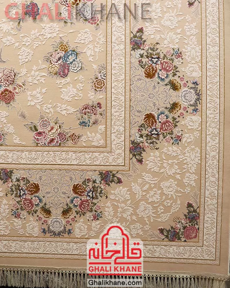 فرش ایده آل طرح چیچک کرم