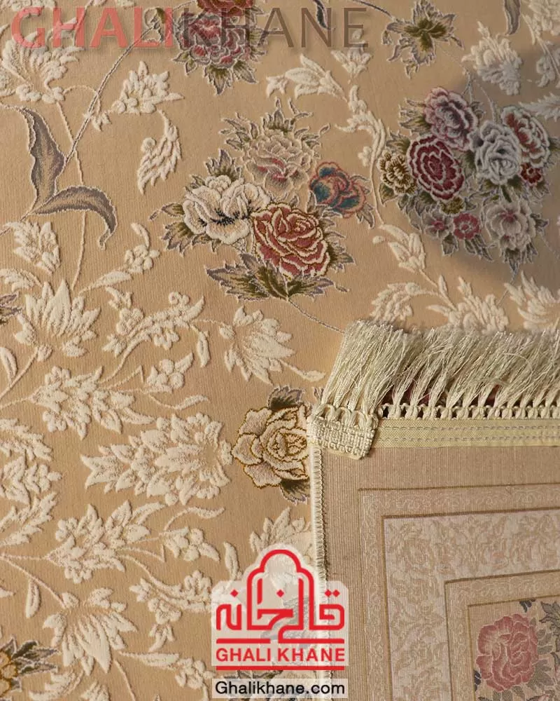 فرش ایده آل 1200 شانه طرح چیچک کرم