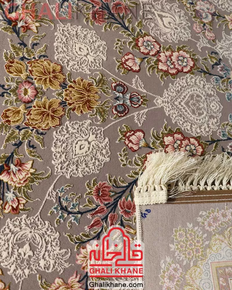 فرش ایده آل طرح خاتم فیلی گل برجسته