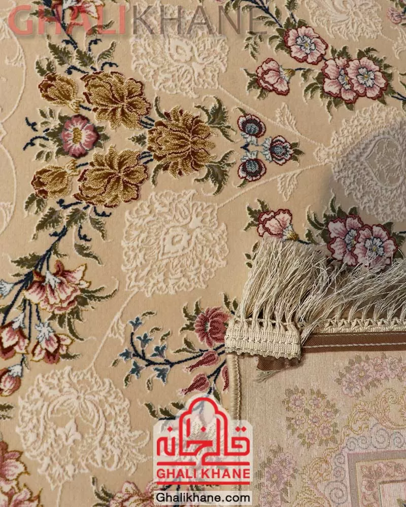 فرش ایده آل طرح خاتم کرم 1200 شانه