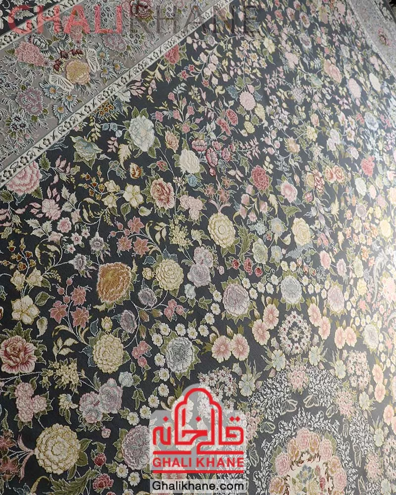 فرش ایده آل طرح رزیتا دودی آکریلیک