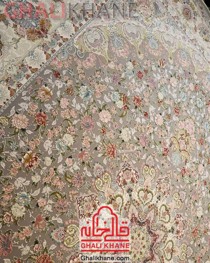 فرش ایده آل طرح گلسار فیلی گل برجسته