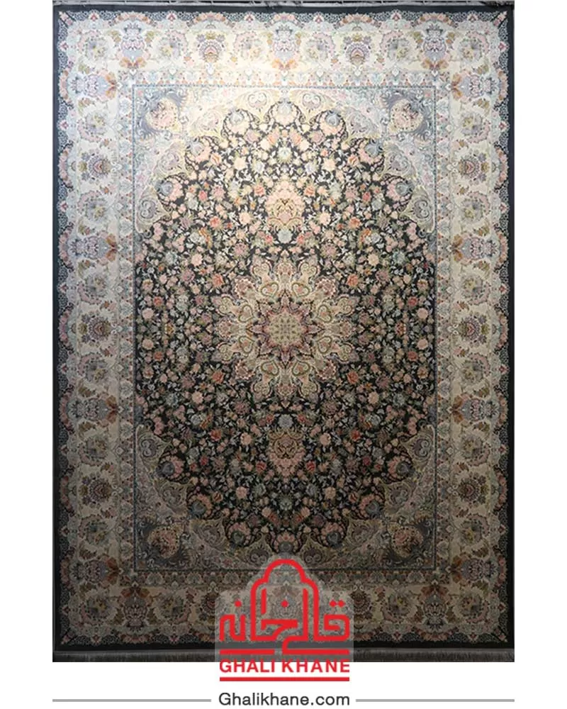 فرش ایده آل طرح گلسار دودی