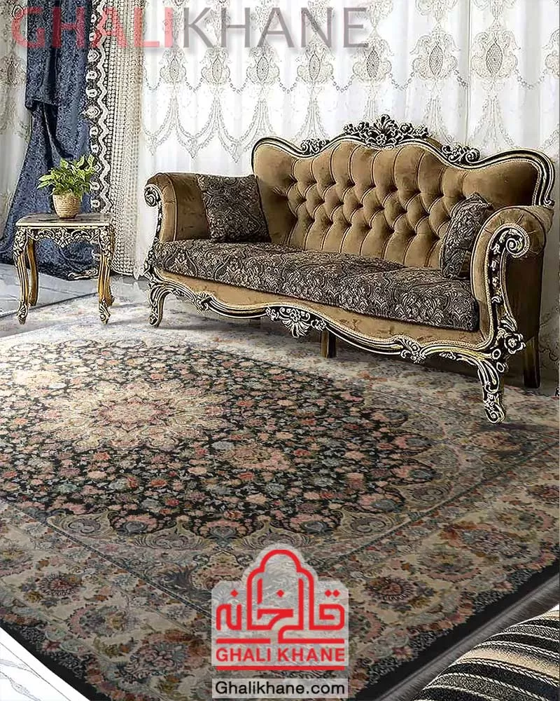 فرش ایده آل طرح گلسار دودی