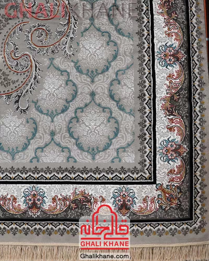 فرش نگین مشهد کد 726 نقره ای