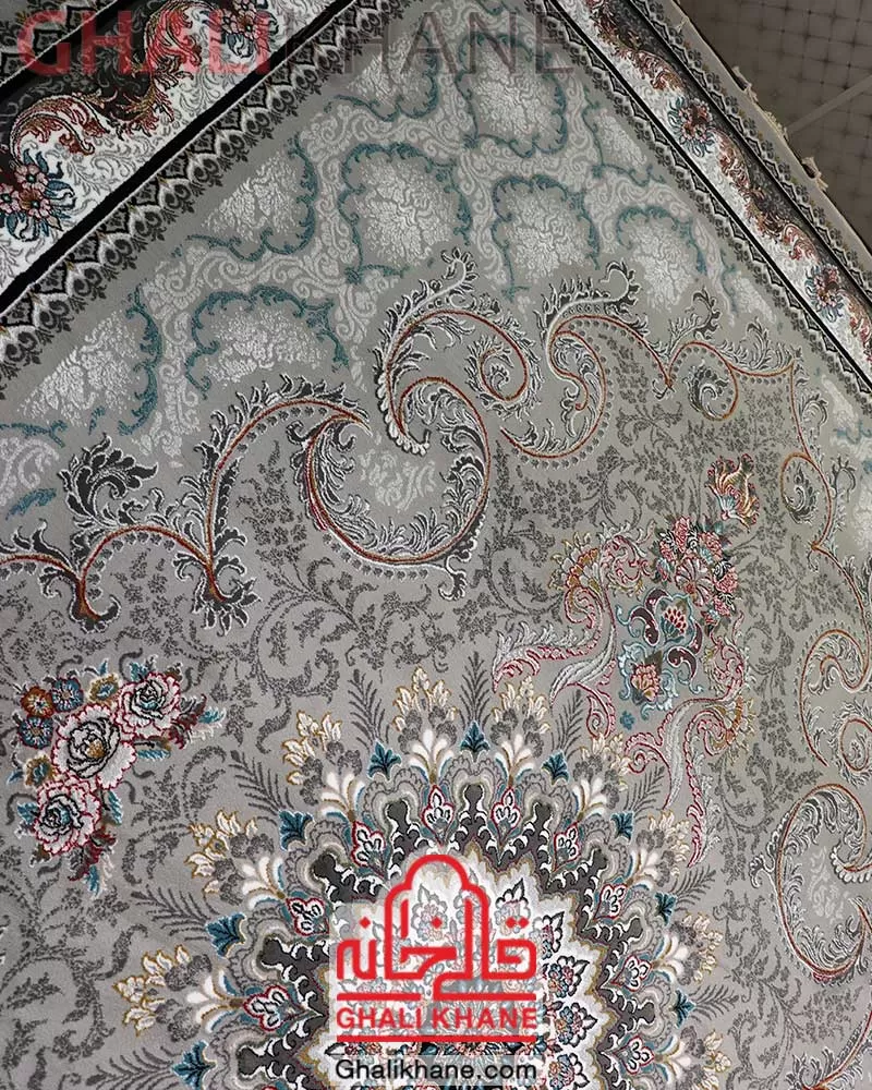فرش نگین مشهد کد 726 نقره ای
