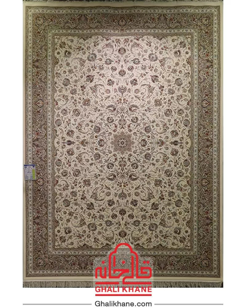 فرش زمرد مشهد کد 37003 کرم