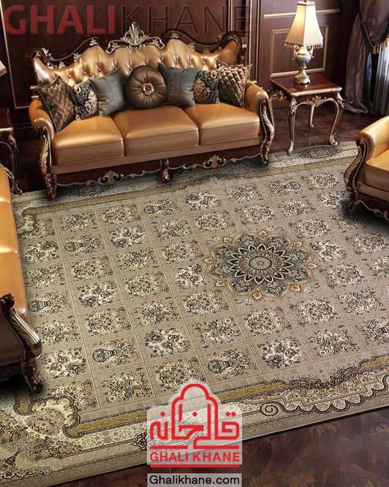 فرش نگین مشهد کد 1016 نقره ای