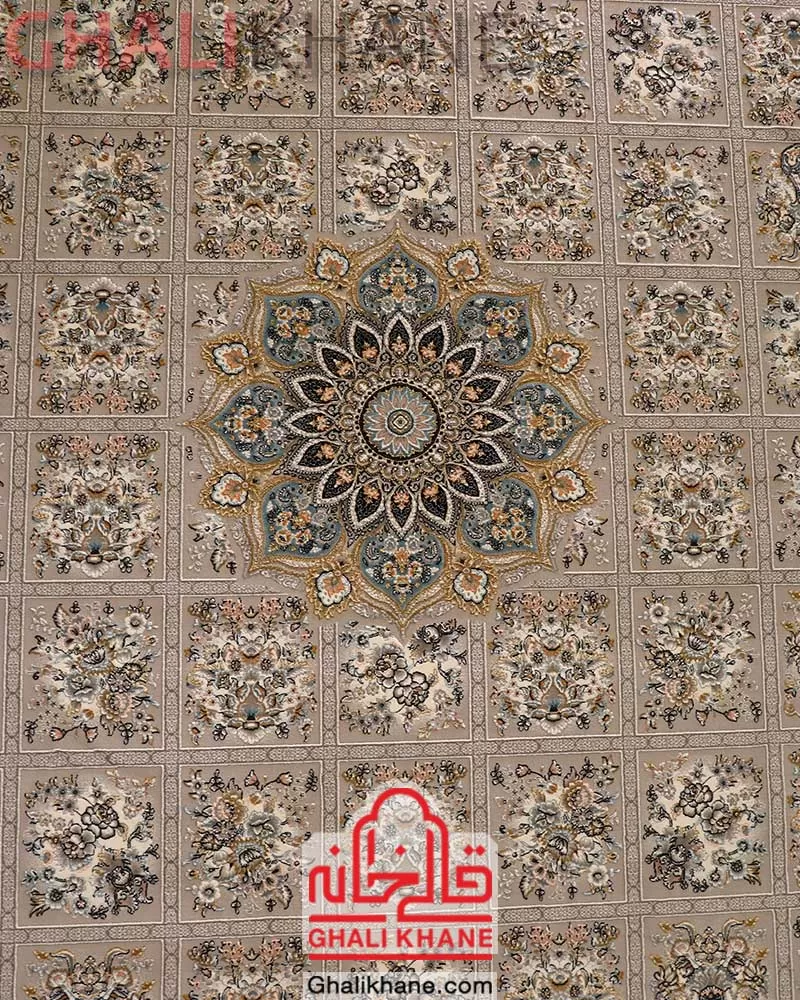 فرش نگین مشهد کد 1016 نقره ای