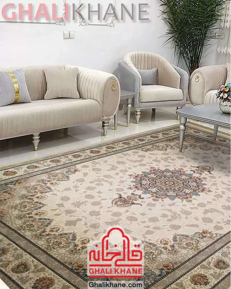 فرش نگین مشهد کد 1221 کرم