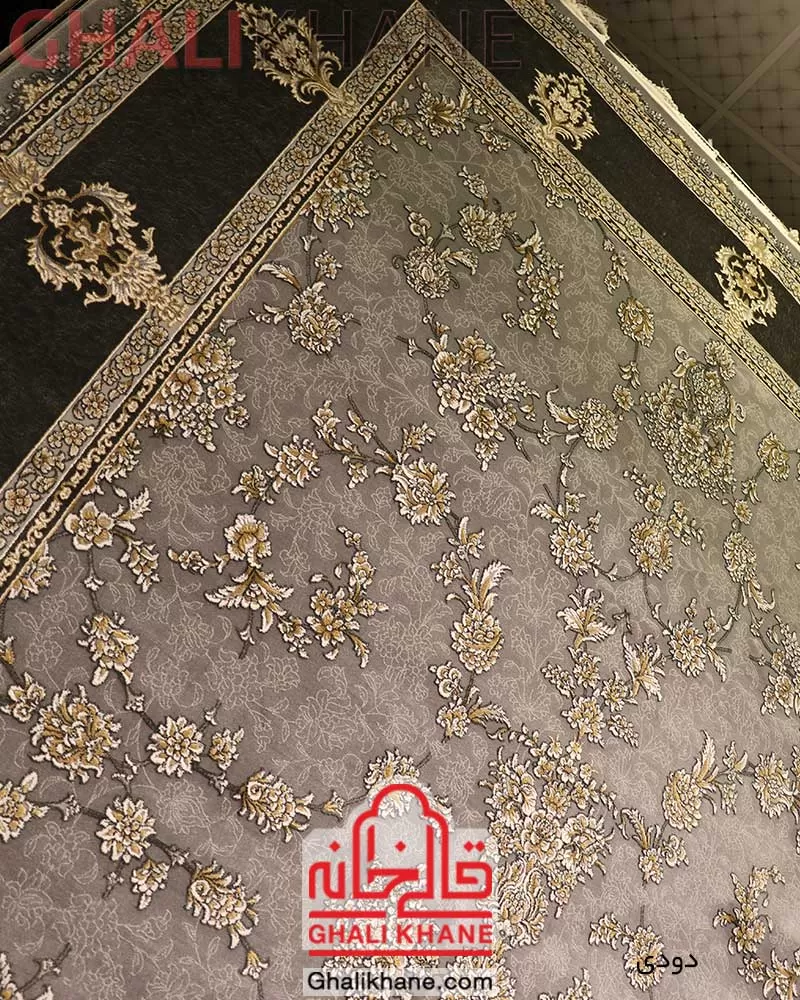 فرش زمرد مشهد کد 30009 دودی