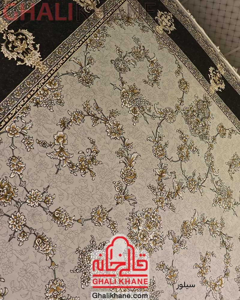 فرش زمرد مشهد 700 شانه کد 30009 سیلور