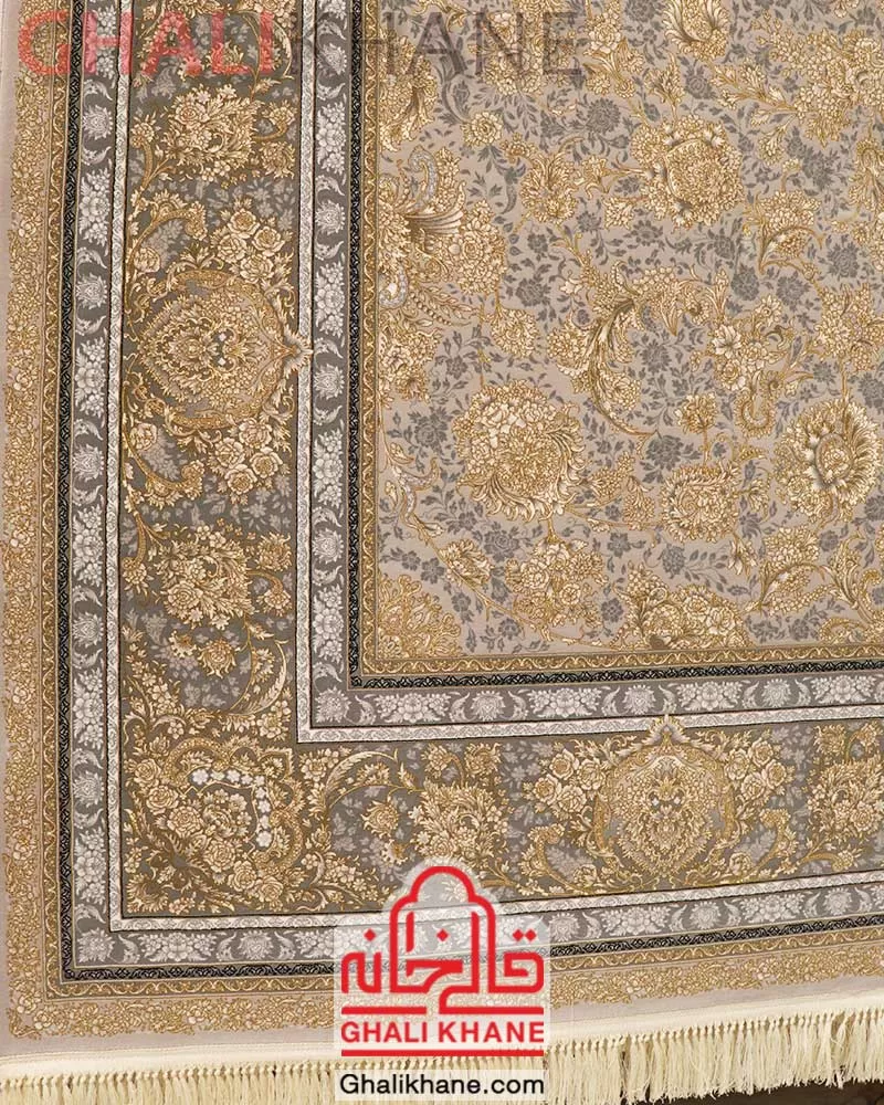 فرش مشهد کد 802097 نقره ای