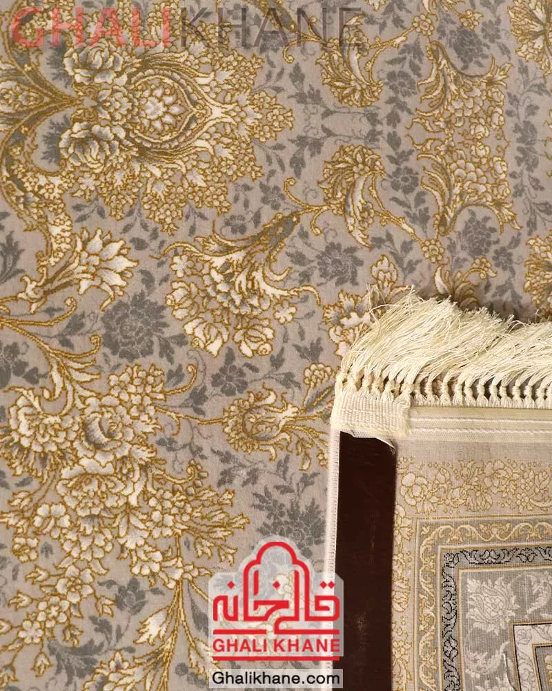 فرش مشهد کد 802097 نقره ای