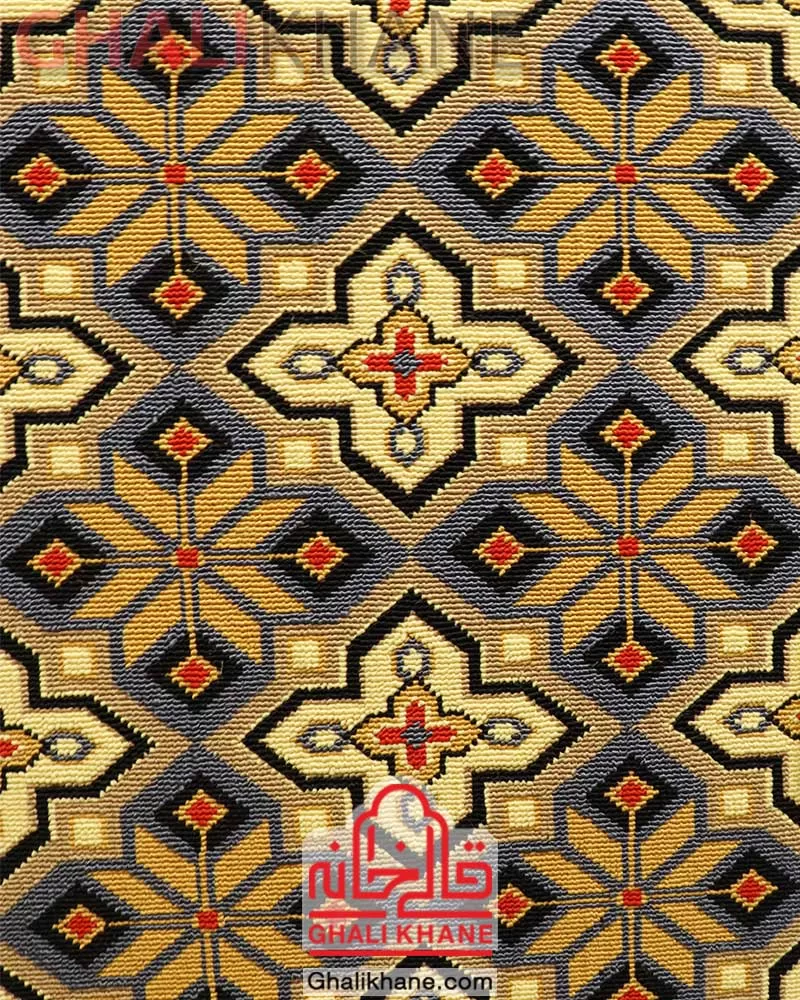 سوپر گلیم ماشینی ستاره کویر یزد کد GB-G203D-8536A بژ