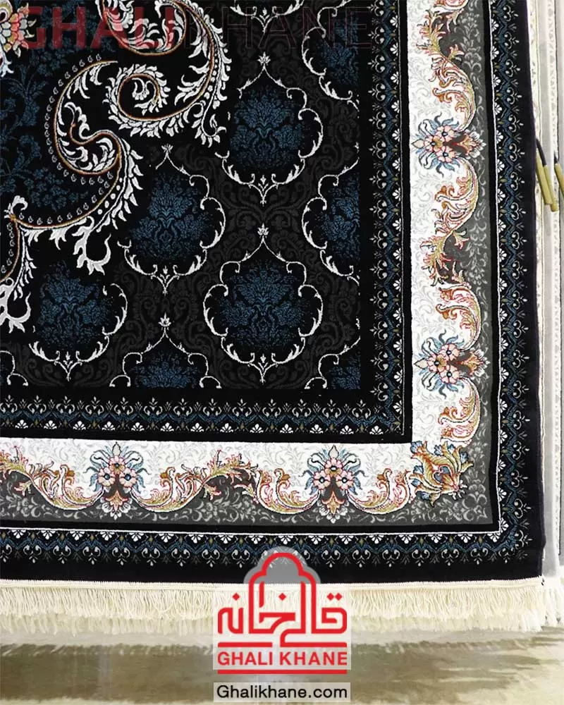 فرش نگین مشهد کد 726 سرمه ای
