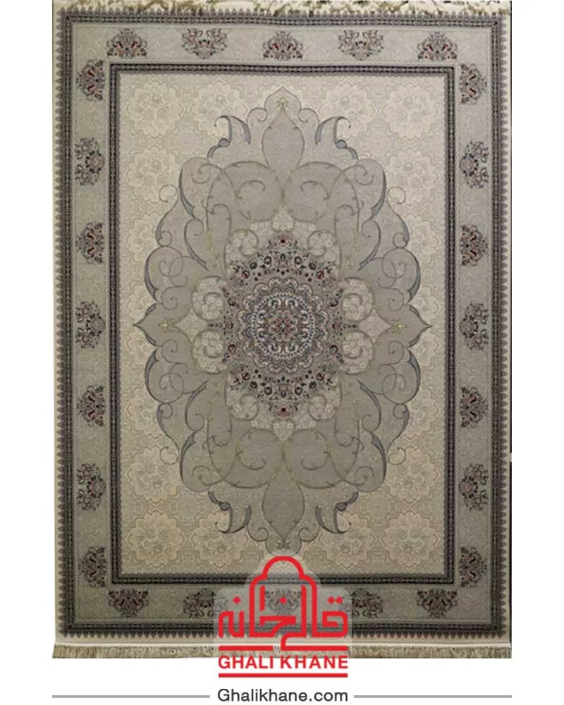 فرش زمرد مشهد کد 25067 کرم