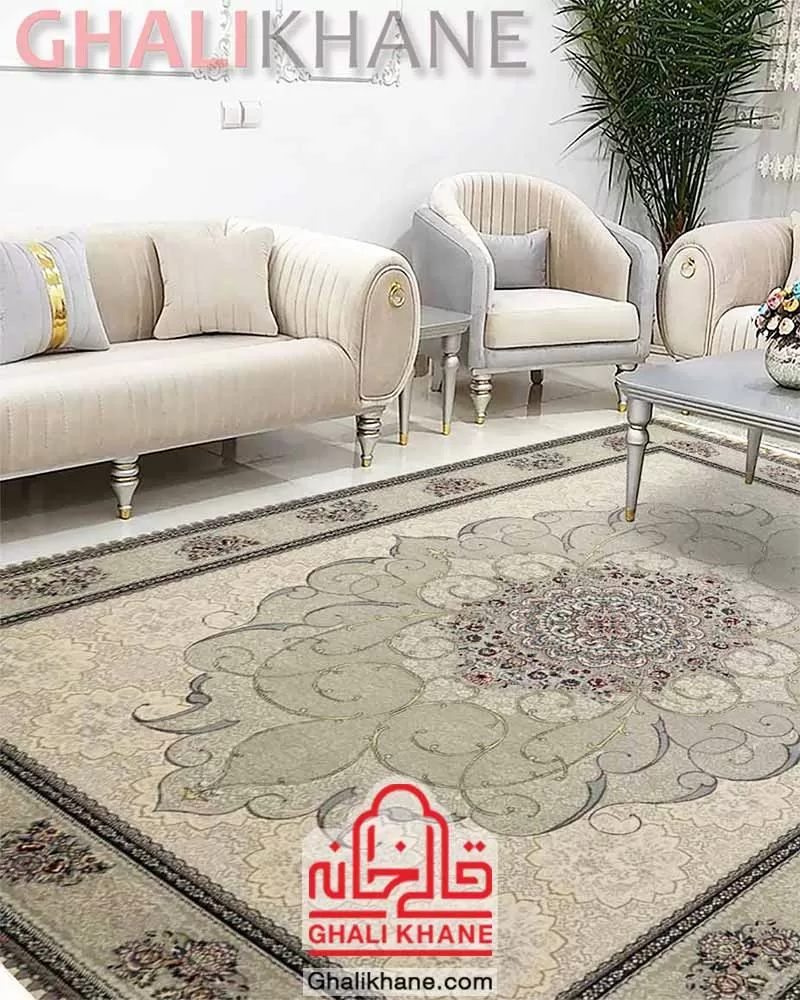 فرش زمرد مشهد 700 شانه کد 25067 کرم