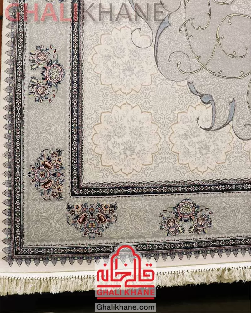 فرش زمرد مشهد کد 25067 کرم