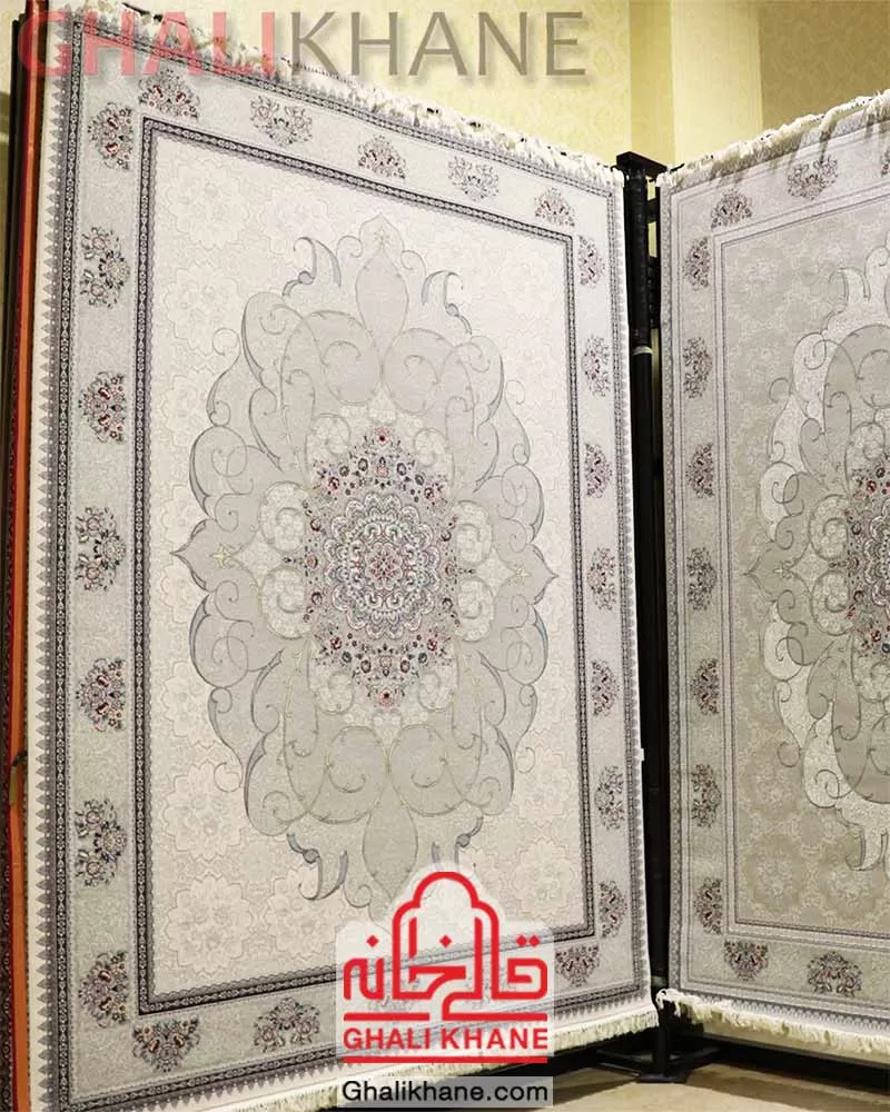 فرش زمرد مشهد کد 25067 کرم