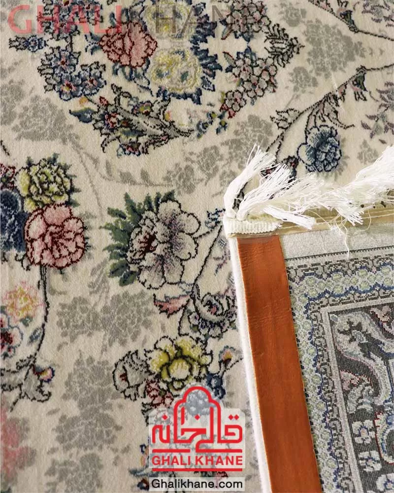 فرش زمرد مشهد 700 شانه طرح افشان کرم کد 25069